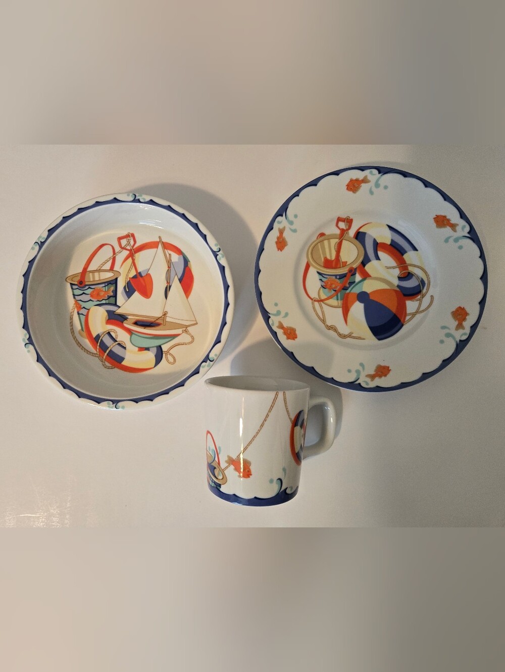 Tiffany and Company 3-piece Tiffany Seashore Children’s Dish Set
